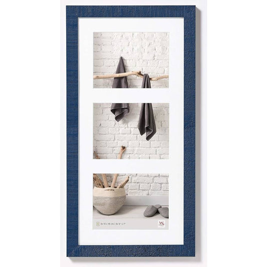 Walther Home Wooden Picture Frame - 20x10 inch - (Insert for 3x 7x5 inch) Blue