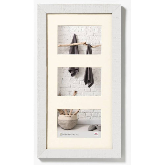 Walther Home Wooden Picture Frame - 20x10 inch - (Insert for 3x 7x5 inch) Polar White