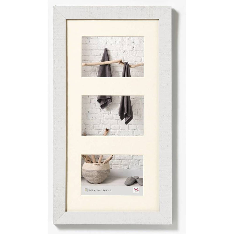 Walther Home Wooden Picture Frame - 20x10 inch - (Insert for 3x 7x5 inch) Polar White Image 1