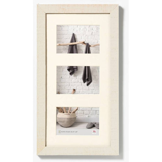 Walther Home Wooden Picture Frame - 20x10 inch - (Insert for 3x 7x5 inch) Cream White