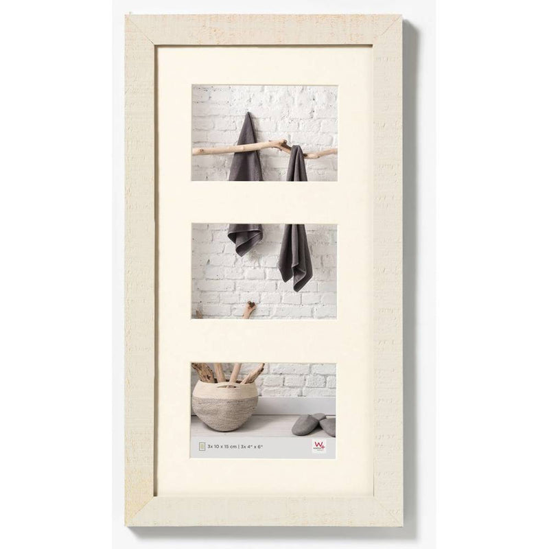 Walther Home Wooden Picture Frame - 23x11 inch - (Insert for 3x 8x6 inch) Cream White Image 1