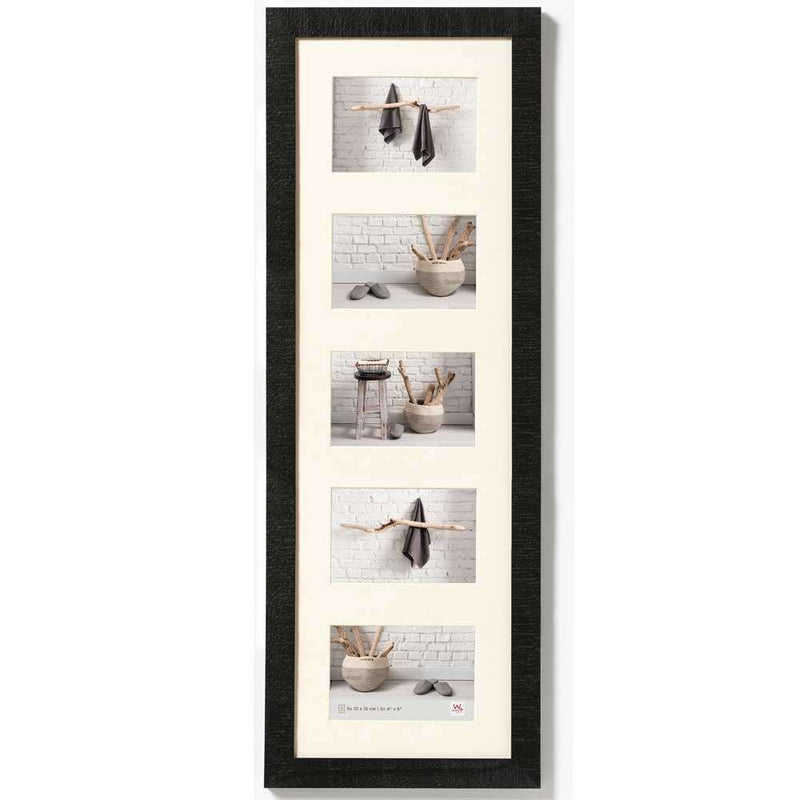 Walther Home Wooden Picture Frame - 28x9 inch - (Insert for 5x 6x4 inch) Black Image 1