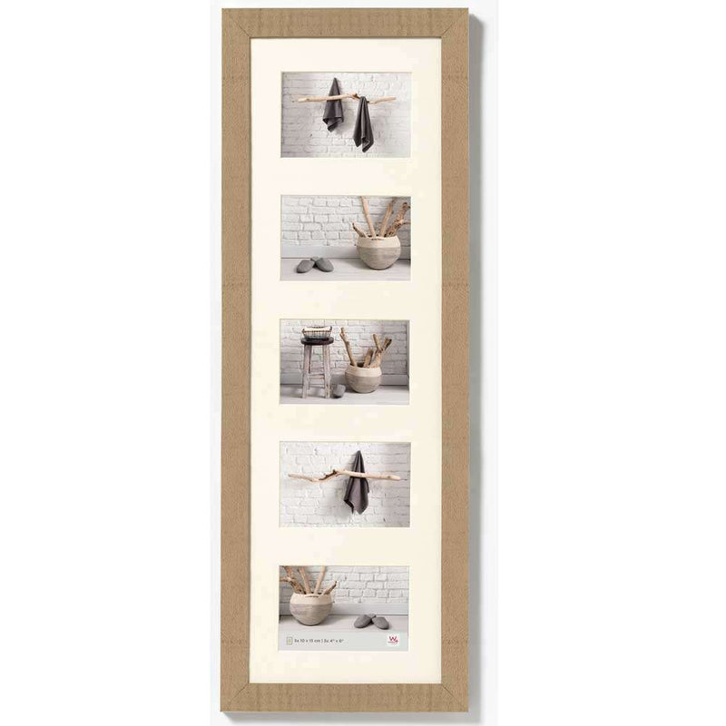 Walther Home Wooden Picture Frame - 28x9 inch - (Insert for 5x 6x4 inch) Beige Brown Image 1