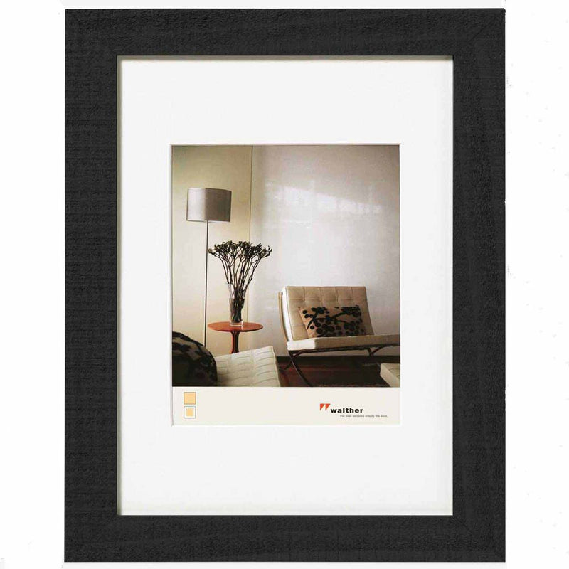 Walther Home Wooden Picture Frame - 8x6 inch - (Insert 6x4 inch) Black Image 1