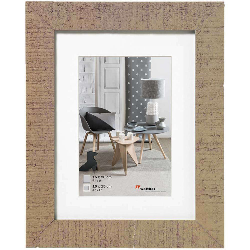 Walther Home Wooden Picture Frame - 8x6 inch - (Insert 6x4 inch) Beige Brown Image 1