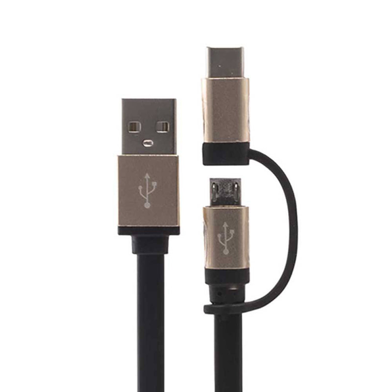 Urbanz 1M 2 in 1 Type C USB & Micro USB to USB Charging Cable Image 1
