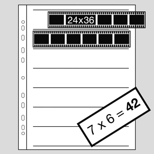 Kaiser Glassine Negative Filing Sheets - 35mm for 7x6 - Pack of 25