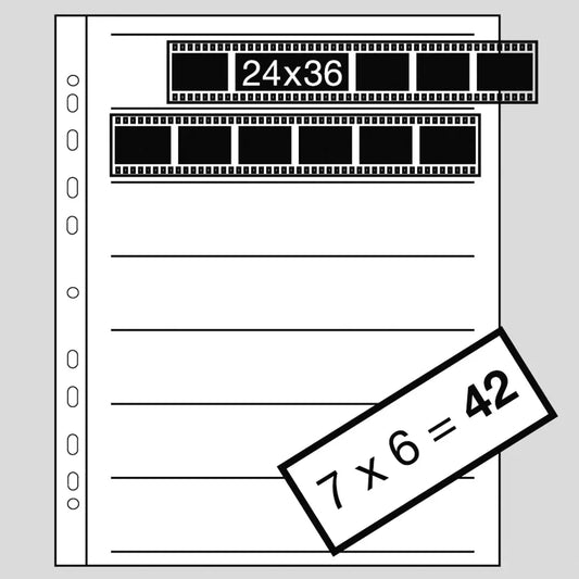 Kaiser Acetate Negative Filing Sheets - 35mm for 7x6 - Pack of 100