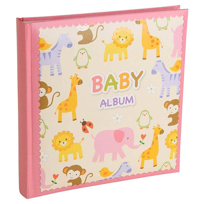 Zoo Baby Girl Slip-In Photo Album - 120 6x4 Photos - Pink Image 1