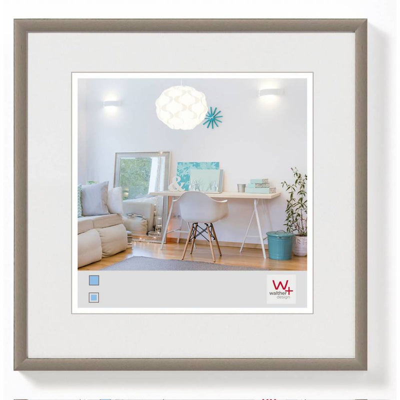 Walther New Lifestyle Photo Frame Steel 6x6 inch - (Insert 4x4 inch) Image 1