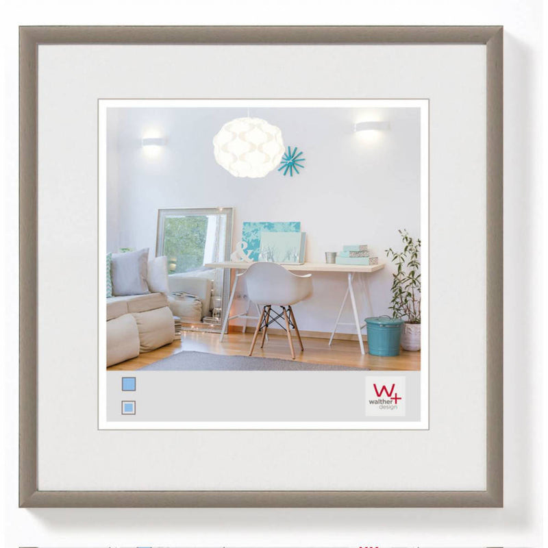 Walther New Lifestyle Photo Frame Steel 8x8 inch - (Insert 5x5 inch) Image 1