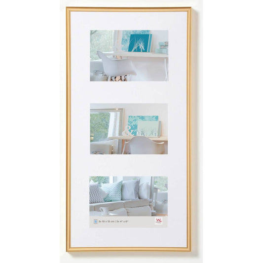 Walther New Lifestyle Photo Frame Gold 18x9 inch - (Insert for 3x 6x4 inch)