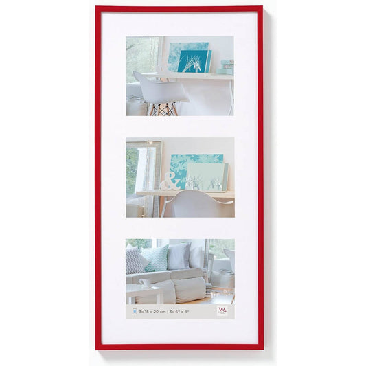 Walther New Lifestyle Photo Frame Red 18x9 inch - (Insert for 3x 6x4 inch)