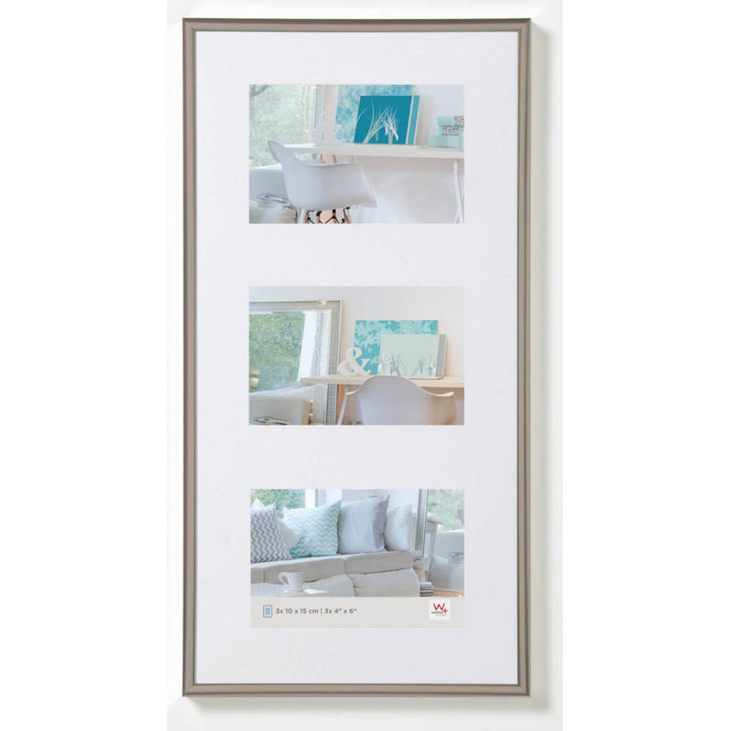Walther New Lifestyle Photo Frame Steel 23x11 inch - (Insert for 3x 8x6 inch) Image 1