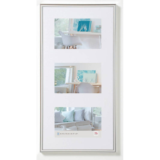 Walther New Lifestyle Photo Frame Silver 23x11 inch - (Insert for 3x 8x6 inch)