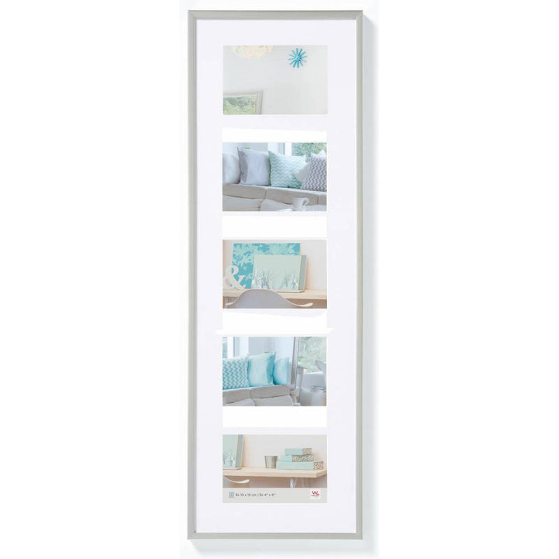 Walther New Lifestyle Photo Frame Silver 28x9 inch - (Insert for 5x 6x4 inch) Image 1