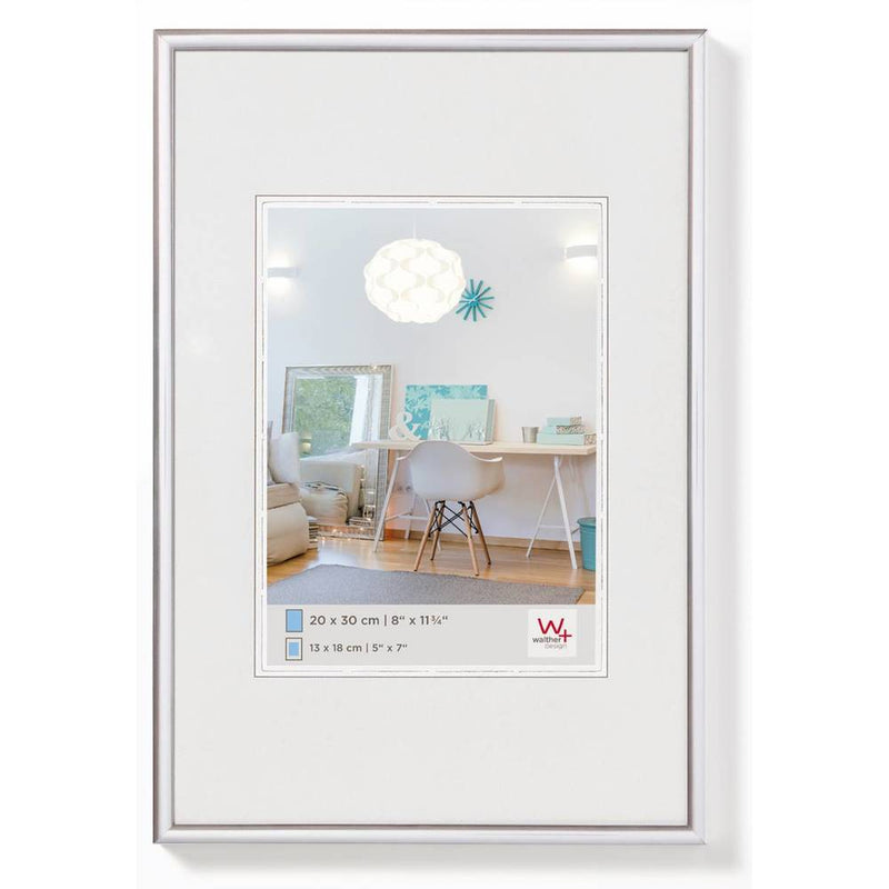 Walther New Lifestyle Photo Frame Silver 8x6 inch - (Insert 6x4 inch) Image 1