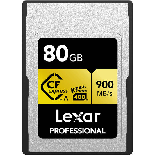 Customer Return Lexar CF Express Pro Memory Card | 80GB | Type A | Gold Series | R900/W800MB/s | 8K Video