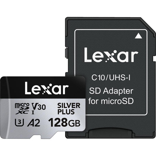 Lexar MicroSDXC 128GB Silver Plus UHS-I Memory Card Image 1