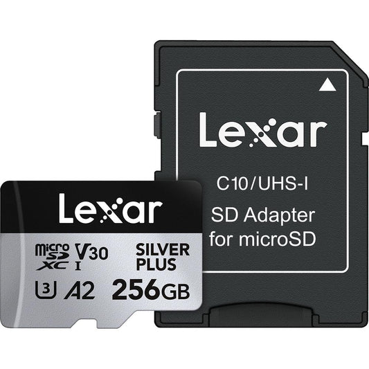 Lexar MicroSDXC 256GB Silver Plus UHS-I Memory Card Image 1