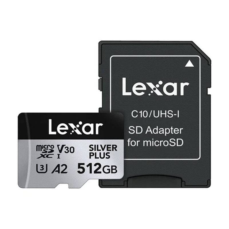 Lexar MicroSDXC Silver Plus UHS-I 512GB V30 Memory Card