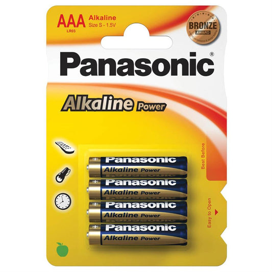 Panasonic AAA Alkaline Power Batteries - Pack of 4