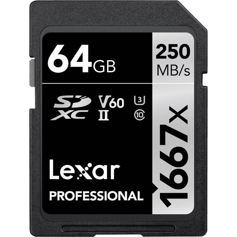 Lexar 64GB Professional 1667x SDXC UHS-II Memory Card Image 1