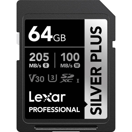 Lexar 64GB Silver Plus UHS-I SD Card Image 1