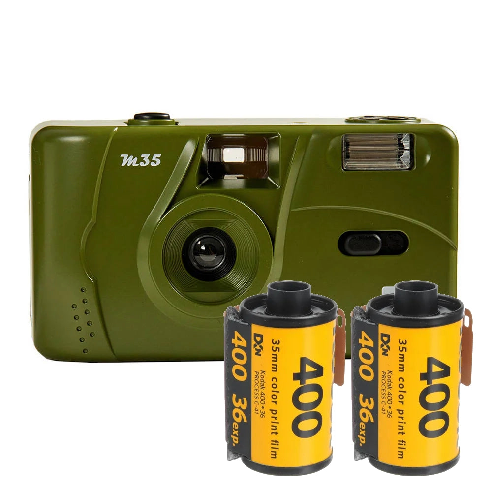Kodak M35 Olive Green Camera Film Bundle - Main Image