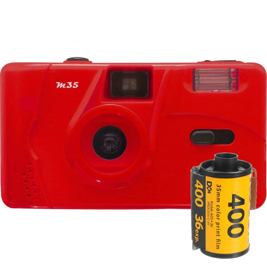 Kodak M35 scarlet red with 1 film