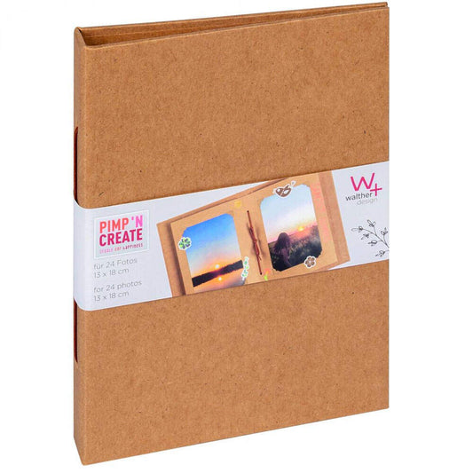 Walther Pimp and Create Scrapbook Vertical Photo Album | 24 Photos | Brown