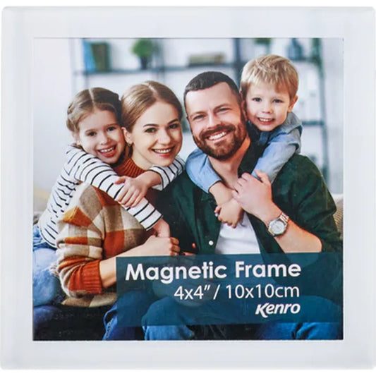 Kenro 4×4" Acrylic Magnetic Photo Frame for Fridge - White