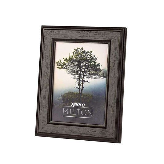 Kenro Milton Black Wood 8x6 Inch Photo Frame - Hangs and Stands