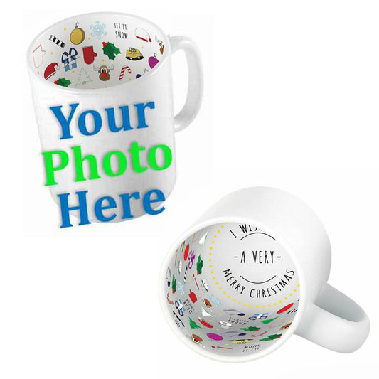 Personalised Christmas Photo Mug 11oz - Add your Photo or Text Image 1