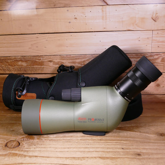 Used Kowa TSN-553 Prominar Fluorite Crystal 50mm  Angled Scope with 15-45x Zoom Eyepiece & Case