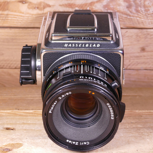 Used Hasselblad 501CM Medium Format Camera with WLF and 80mm F2.8 T* Lens 120 Back