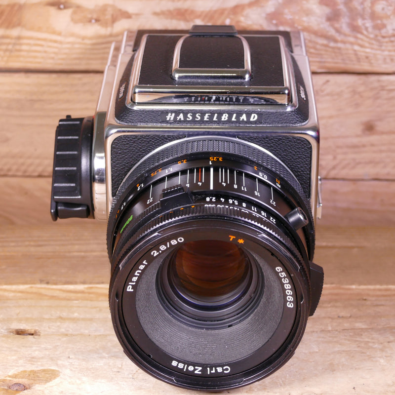 Used Hasselblad 501CM Medium Format Camera with WLF and 80mm F2.8 T* Lens 120 Back