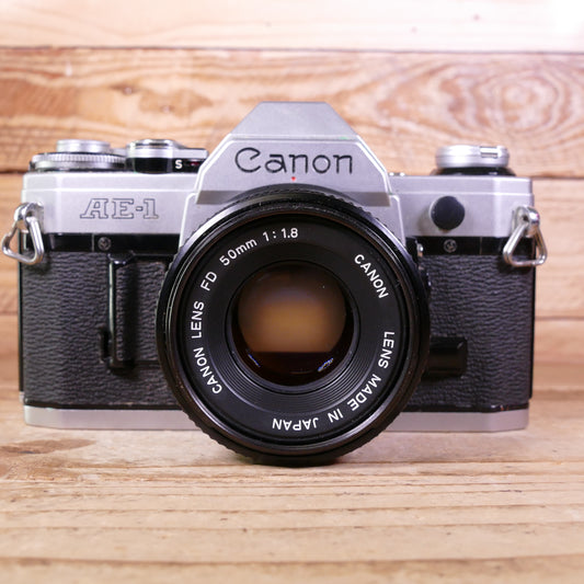 Used Canon AE-1 35mm SLR Camera with 50mm f1.8 Lens