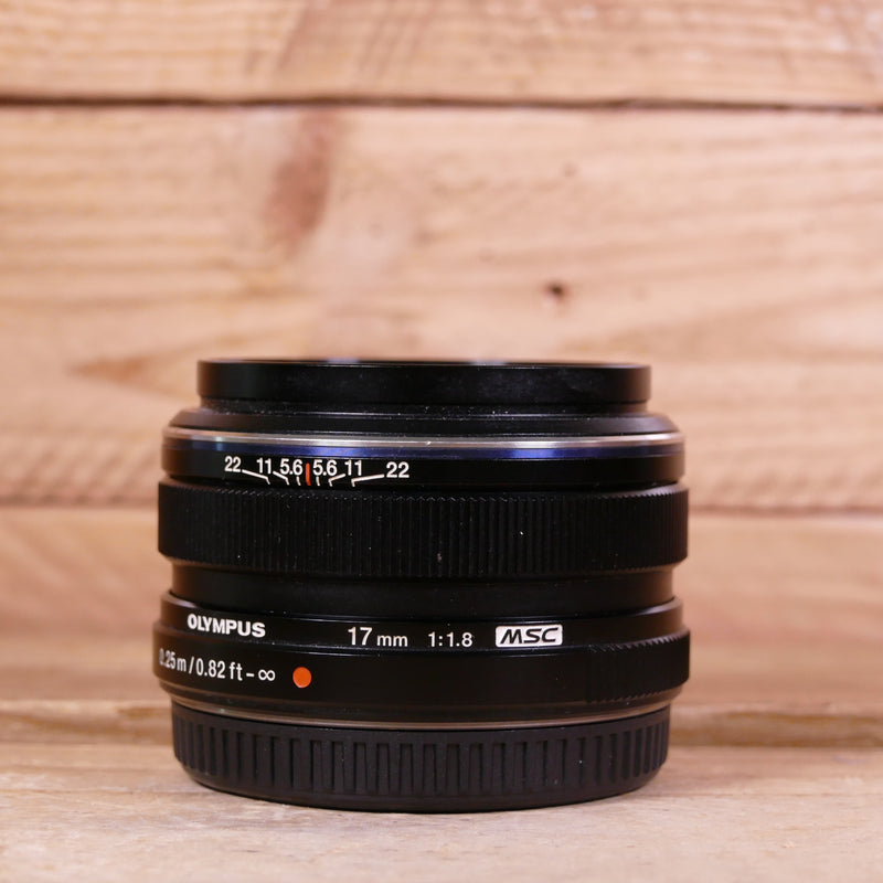 Used Olympus M.Zuiko 17mm F1.8 MSC Micro Four Thirds Black Lens