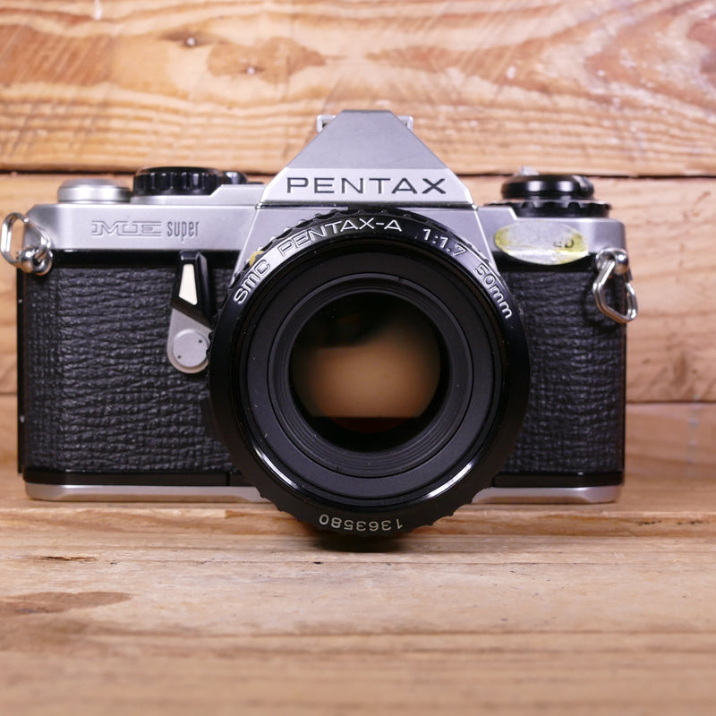 Used Pentax ME Super 35mm Analog Film SLR Camera with 50mm F1.7 A Lens