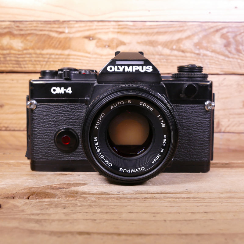Used Olympus OM-4 Black 35mm Film Camera with 50mm F1.8 Lens