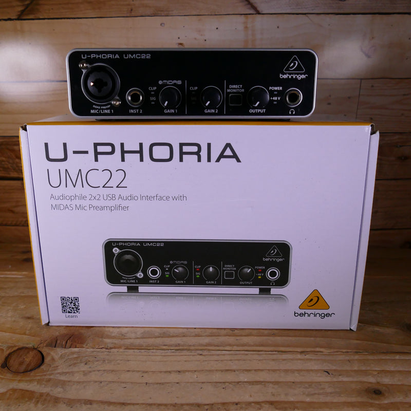 Used Behringer U-Phoria UMC22 USB Audio Interface