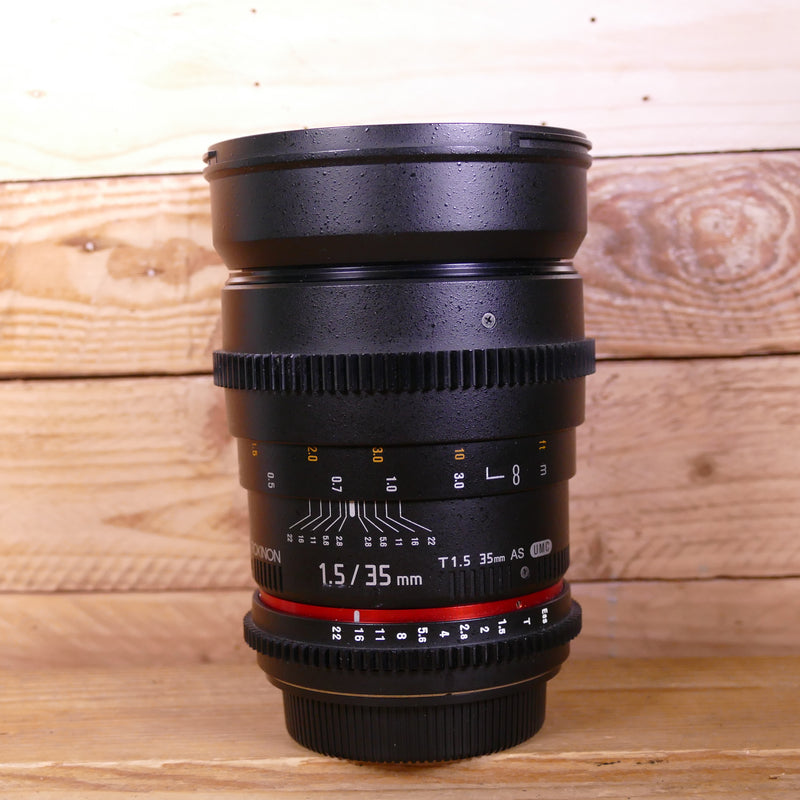 Used Rokinon 35mm T1.5 AS UMC Lens - Canon EF fit