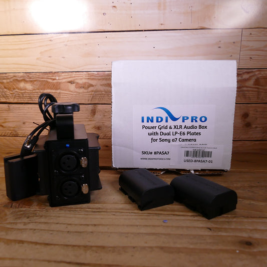 Used Indi Pro Power Grip & XLR Audio Box with Dual LP-E6 Plates - for Sony A7