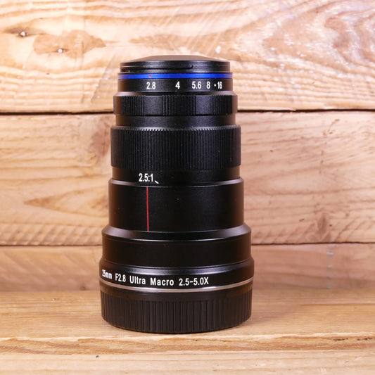 Used Laowa 25mm F2.8 Ultra Macro 2.5-5X Lens - Nikon F Fit