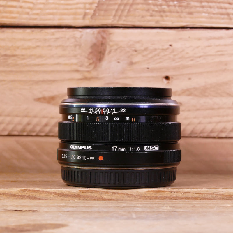 Used Olympus M.Zuiko 17mm F1.8 MSC Micro Four Thirds Black Lens
