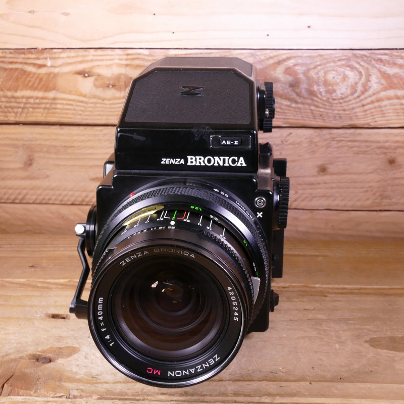 Used Bronica ETRS with 40mm F4 Lens, 120 Film back and AE-II Prism Finder