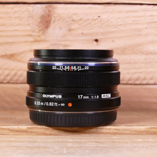 Used Olympus M.Zuiko 17mm F1.8 MSC Micro Four Thirds Black Lens