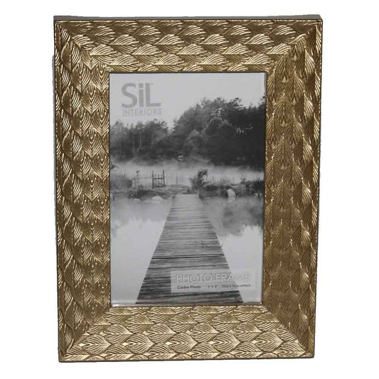 Sifcon Leaf Effect Gold 7x5 Photo Frame