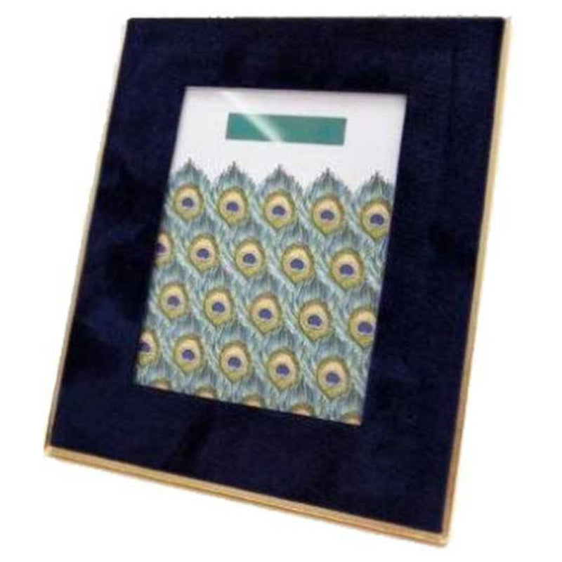 Peacock Velvet 7x5 Navy Photo Frame Image 1